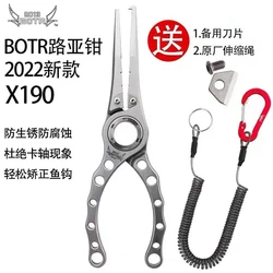 Alicates Yezhu Luya BOTR versión de titanio tijeras multifuncionales alambre de corte de agua de mar de acero inoxidable alicates de forja de bucle abierto