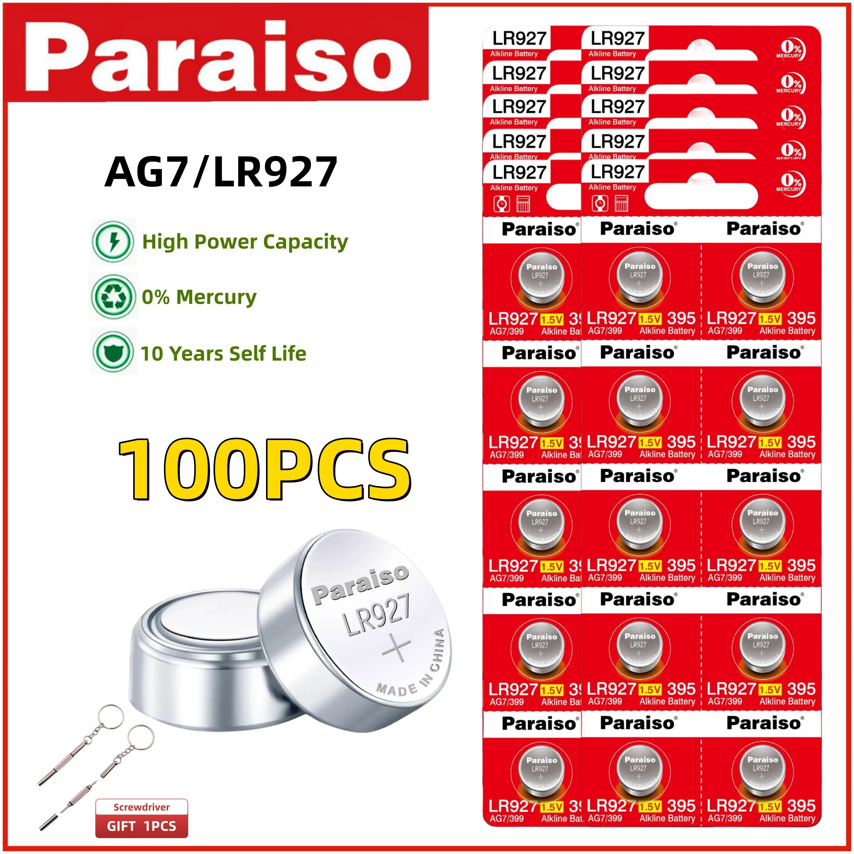 Pilas botón LR927 AG7 Paraiso – 10 años para pesca