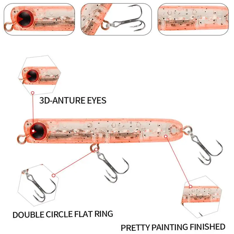 Señuelo duro de pesca, cebo flotante de 60mm, 4,2g, superficie de lubina, señuelo de arrastre Artificial, 1 unidad - imagen 5