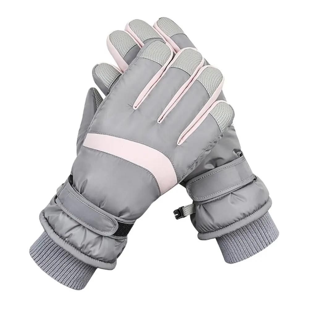 Guantes de lana ajustables para pantalla táctil, manoplas de conducción impermeables y cálidas, guantes de esquí antideslizantes a prueba de viento para hombres y mujeres - imagen 4