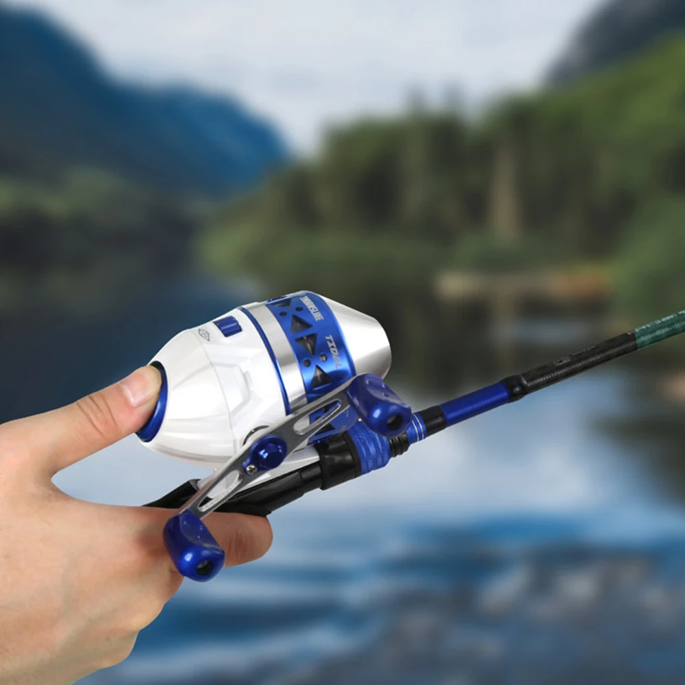 ZUKIBO Tidal Spincast carretes de pesca de Metal tirachinas relación de velocidad de catapulta 4,0: 1 manijas rueda de pescado cerrada intercambiable al aire libre - imagen 5