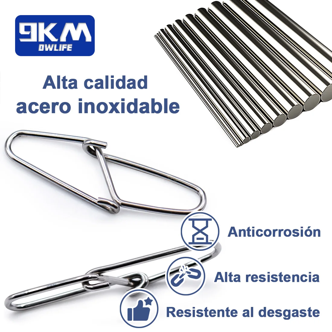 Broche de pesca de 50 ~ 200 piezas, pasador de cebo, enlace de bloqueo Duo, cambio rápido, Clips de Crankbait, Conector de señuelo de pesca de acero inoxidable - imagen 5