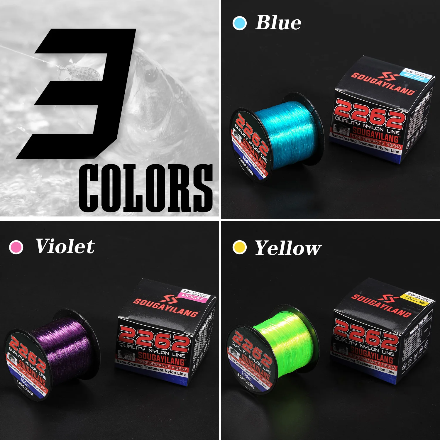 Sougayilang-sedal de monofilamento de 100M, 7-26LB, línea de Pesca de nailon súper fuerte, línea líder, línea de hundimiento, accesorios de Pesca de carpa - imagen 3