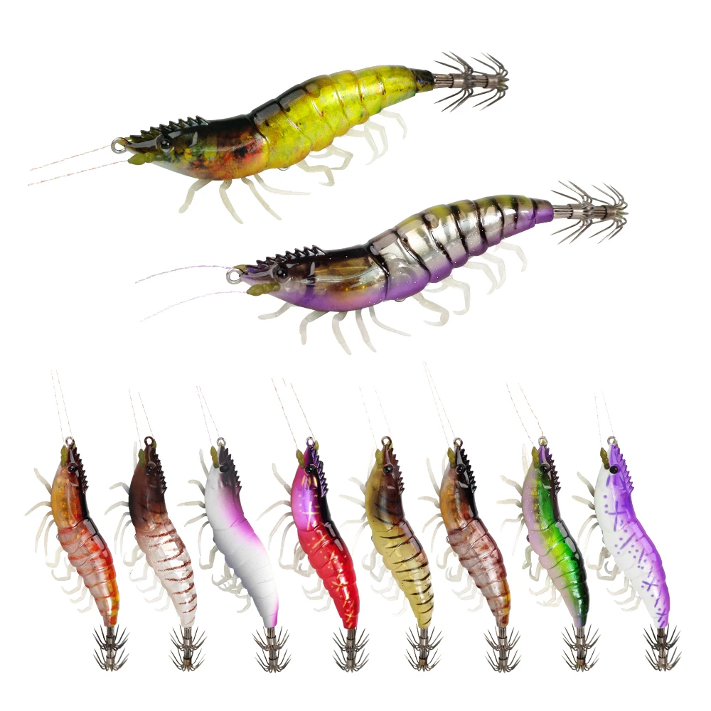 Nuevo Plantilla de calamar de 15g y 80mm, señuelo de sepia de hundimiento lento, cebo Artificial de pulpo, calamar, pez para anzuelo de camarón, Señuelos de Pesca de Mar - imagen 5