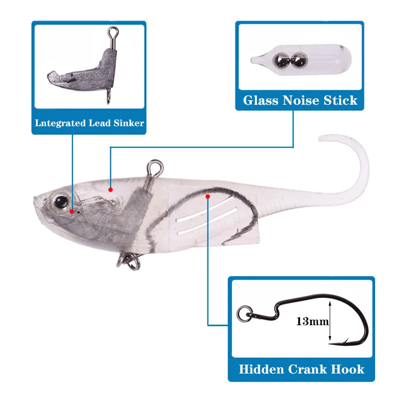 Señuelo de pesca de silicona VIB, 1 unidad, Jig Vibrate, 9cm, 14,5g, Crankbait, Spinner, Swimbait, Bass Pike Perch, aparejos de pesca - imagen 5