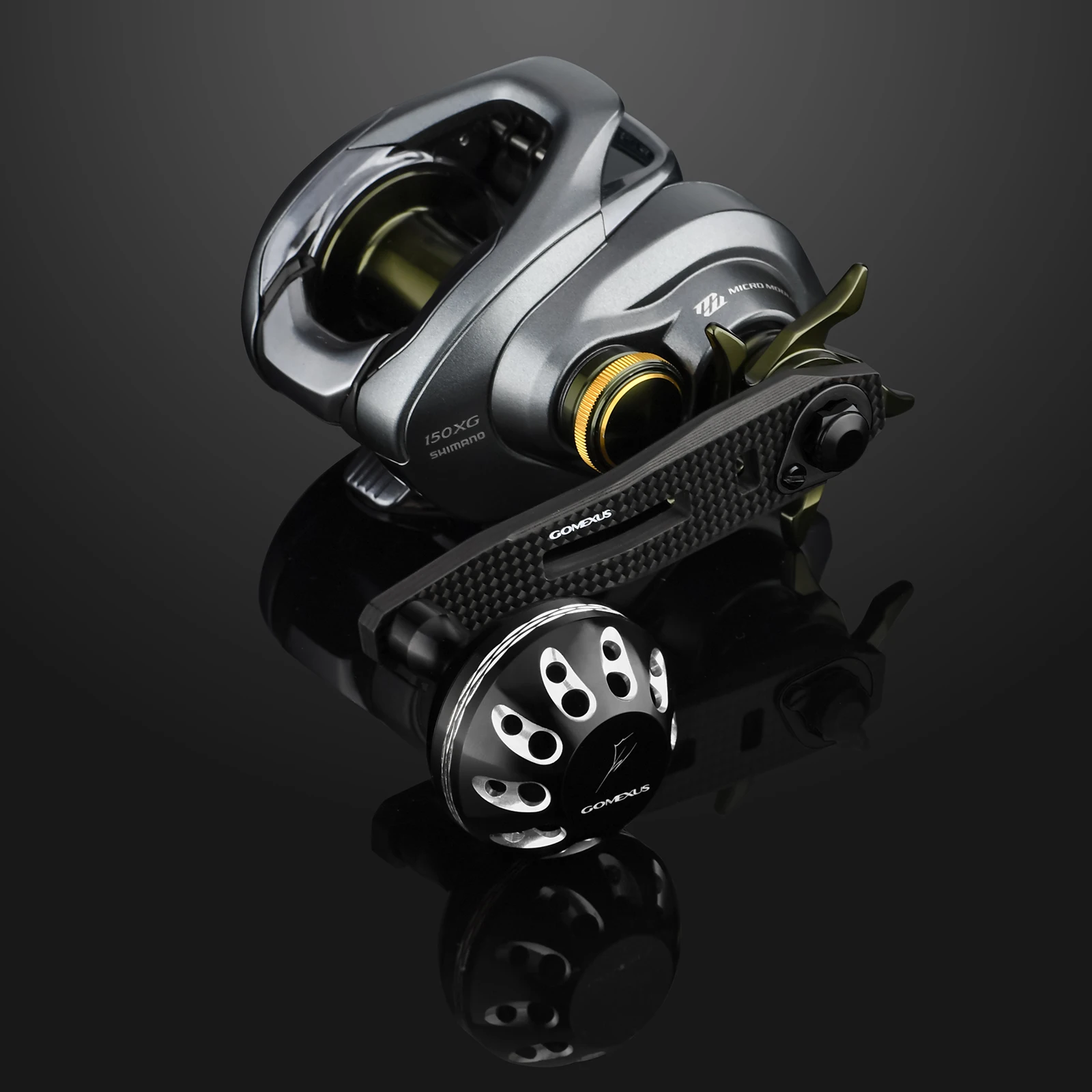 Gomexus-carrete de Baitcasting con mango de carbono para Shimano, Daiwa, Abu Garcia, 75mm, perilla de aluminio, LC75 - imagen 3