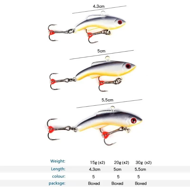 FTK 15/20/30g equilibradores de hielo de Metal para señuelo de pesca de invierno duro 4,3--5,5 cm Swimbait hundimiento Minnow Pike Jerkbait Wobblers - imagen 3