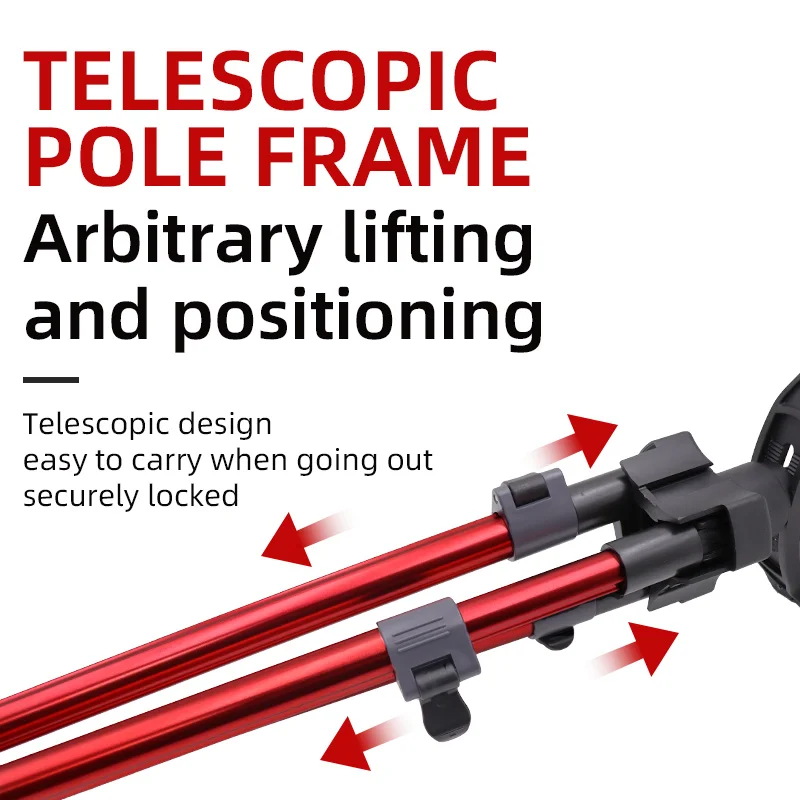 ZYZ-Soporte para caña de pescar, trípode, soporte para caña de pescar plegable y portátil de aleación de aluminio, herramientas de soporte, accesorios, aparejos - imagen 3