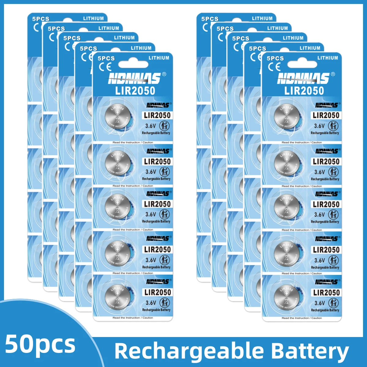Batería Botón Recargable LIR2050 3,6V – Reemplazo CR2050 - imagen 4