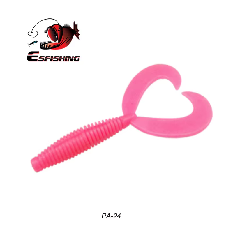 ESFISHING Señuelo Larva Doble Cola 84mm – Gusano Rizado para Lubina - imagen 3