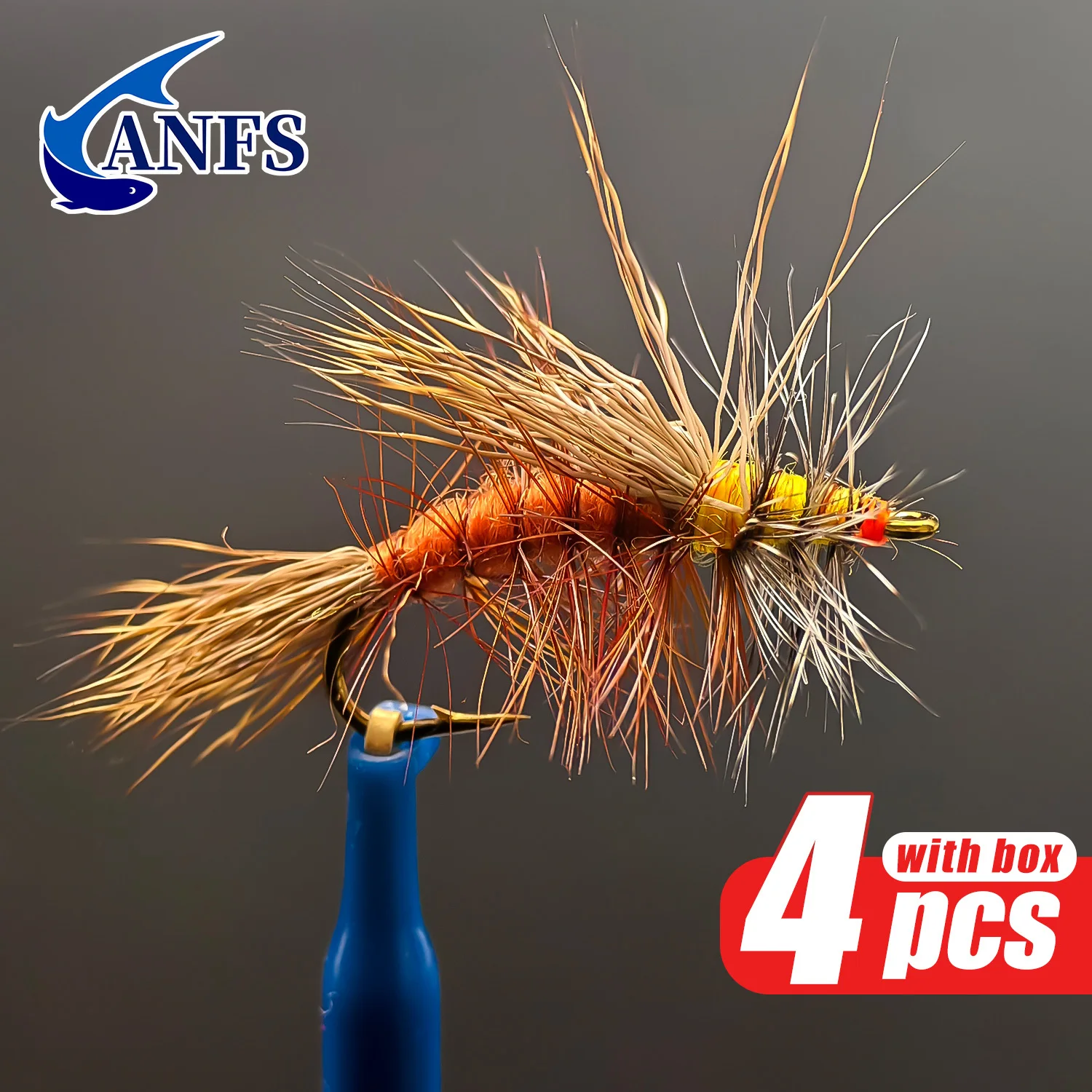 ANFS mosca seca Caddis para trucha con estimulador de emergentes - imagen 3