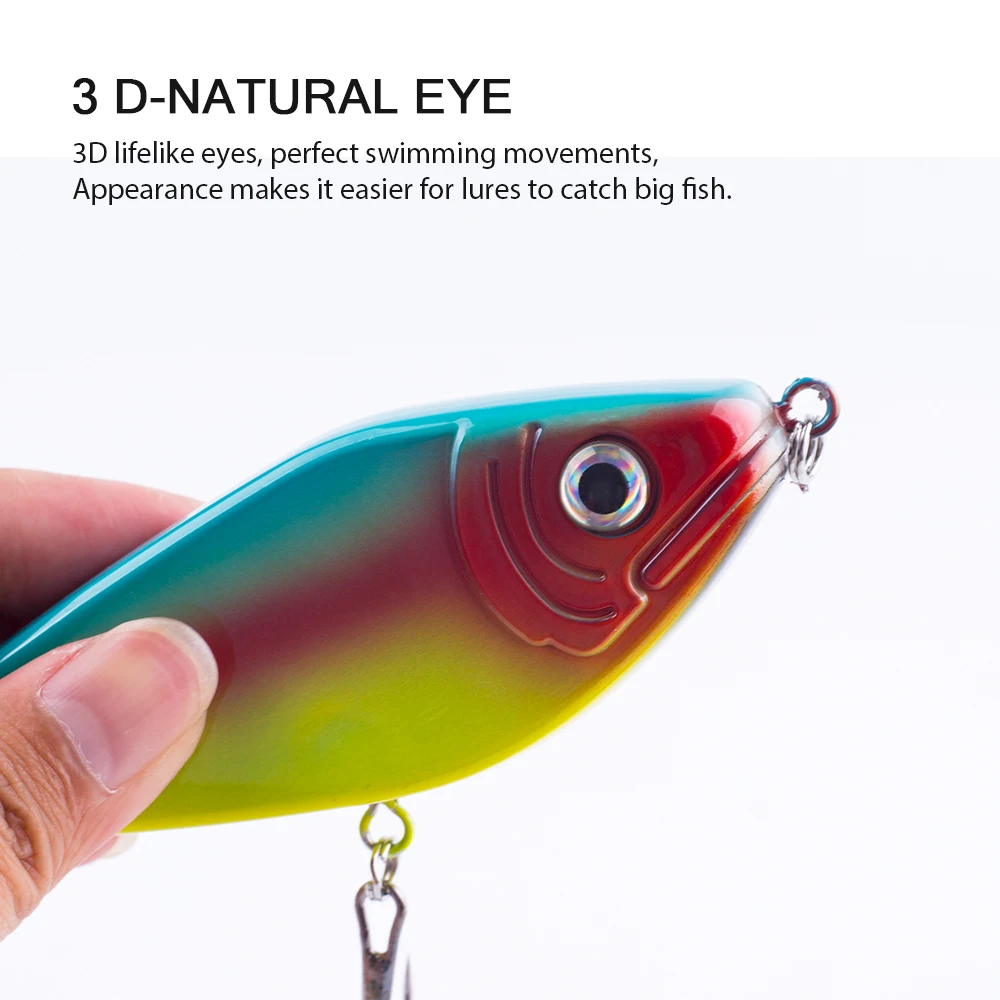 Hanlin-Señuelos de Pesca de lubina de hundimiento lento, aparejos de pesca de agua dulce, Jerkbait musky pike slider, 120MM, 52G - imagen 3