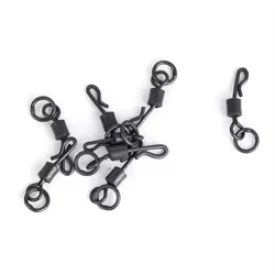 30 Uds. Anillo de cambio rápido accesorios de pesca de carpa gancho oscilante con anillo sólido QC giratorio