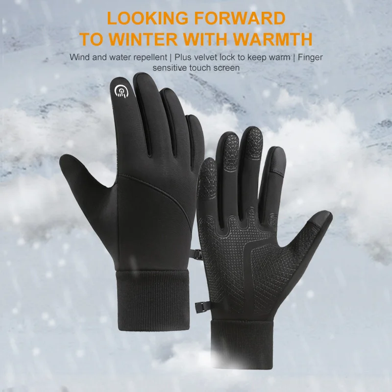 Guantes de invierno para hombre, resistentes al agua y al frío, para motocicleta, deportes al aire libre, cálidos, térmicos, forro polar, correr, esquí, XA131G - imagen 2