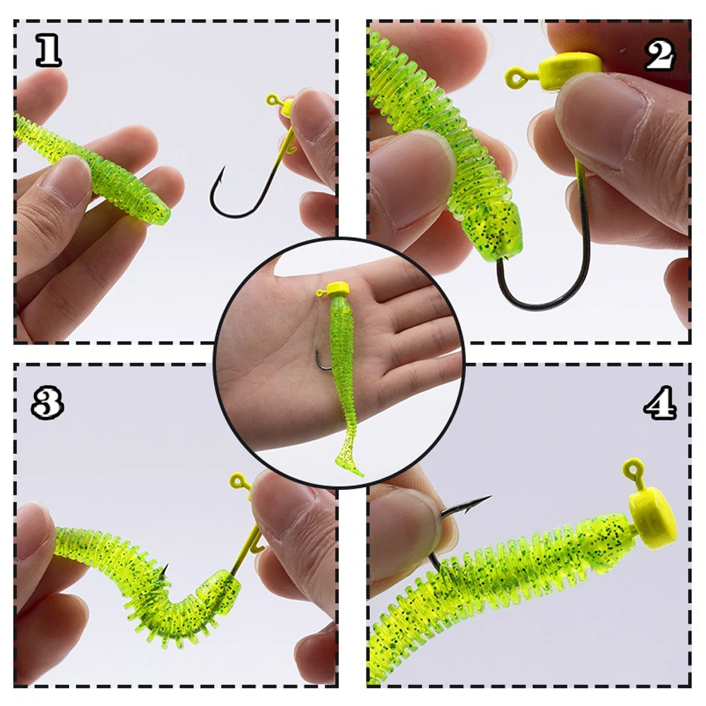 5 unids/caja Ned Rig anzuelos de pesca 2,8g 3,5g 4,6g 7g cabeza de anzuelo seta para señuelos blandos aparejos de Jigging herramienta fina anzuelo de púas afilado - imagen 5