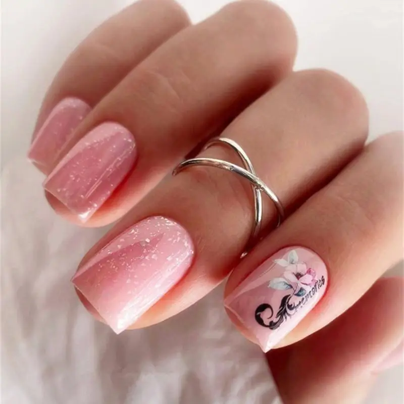 Calcomanías para decoración de uñas, adhesivos decorativos para puntas completas de frutas de primavera, peonía, flores de Magnolia, pegamento trasero - imagen 3