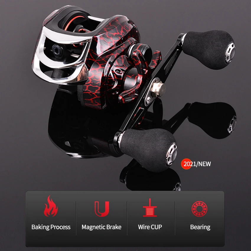 Carrete de Pesca Baitcasting para mano izquierda y derecha, rueda de Pesca con freno magnético, 2023: 1, 7,2 - imagen 4