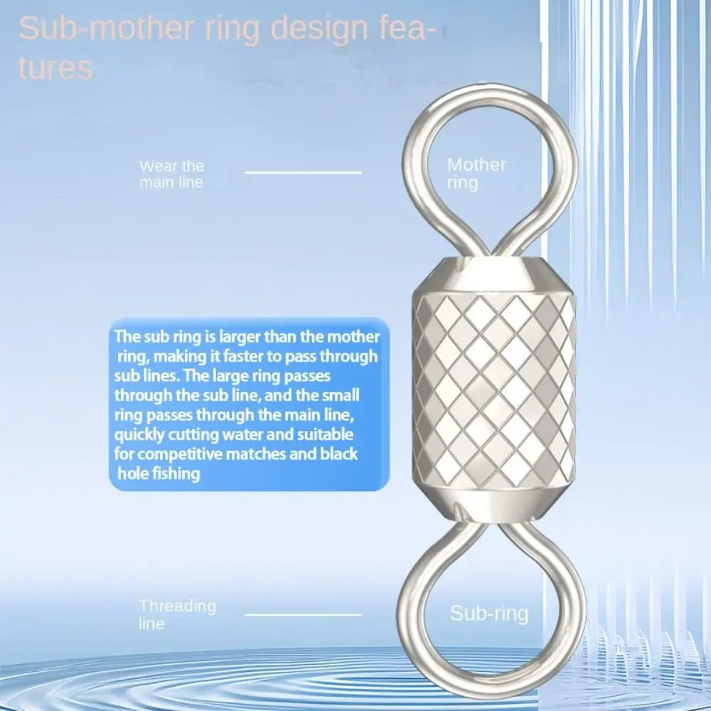 50 unids/lote giratorios conector de pesca accesorios de aparejos de pesca varios tamaños gancho de pesca barril de rodamiento - imagen 4