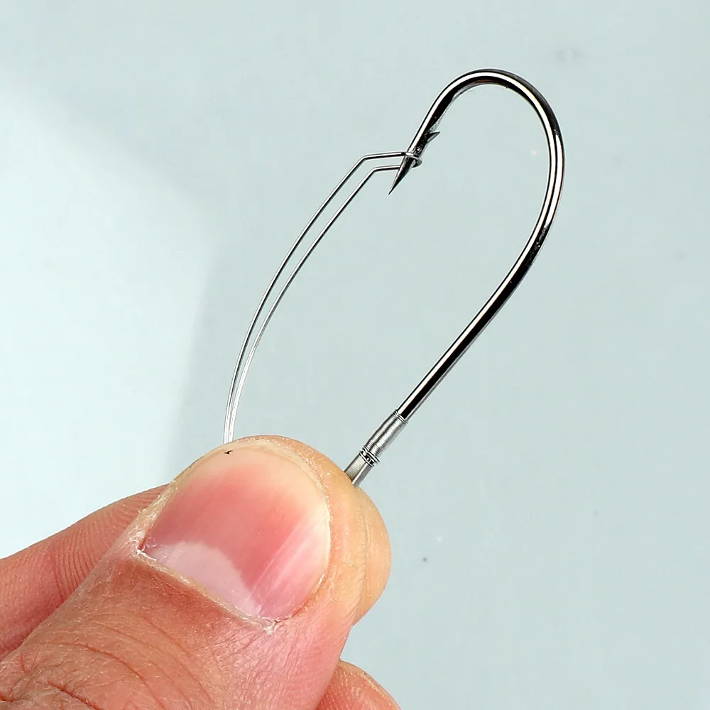 10 unids/caja de anzuelos de pesca locos sin malezas, anzuelo de púas, anzuelos de gusano, anzuelo de acero rico en carbono - imagen 4