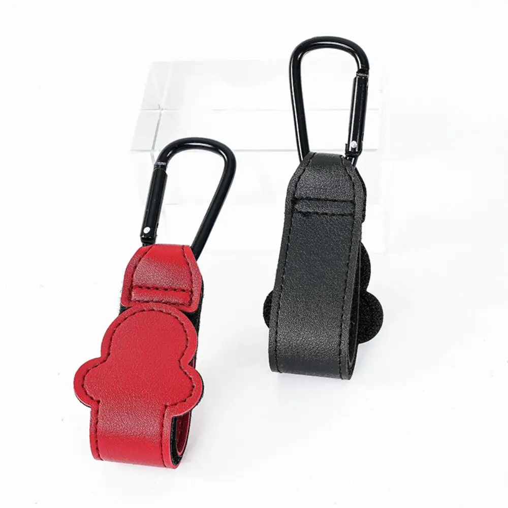 Gancho giratorio de cuero PU con dibujos animados para cochecito de bebé, organizador de carrito giratorio de 360 grados, accesorios para cochecito, novedad - imagen 3