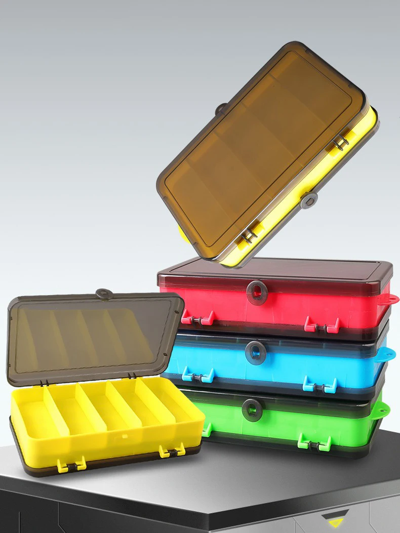 Caja de accesorios para señuelos de pesca de doble cara con almacenamiento de anzuelos de cebo