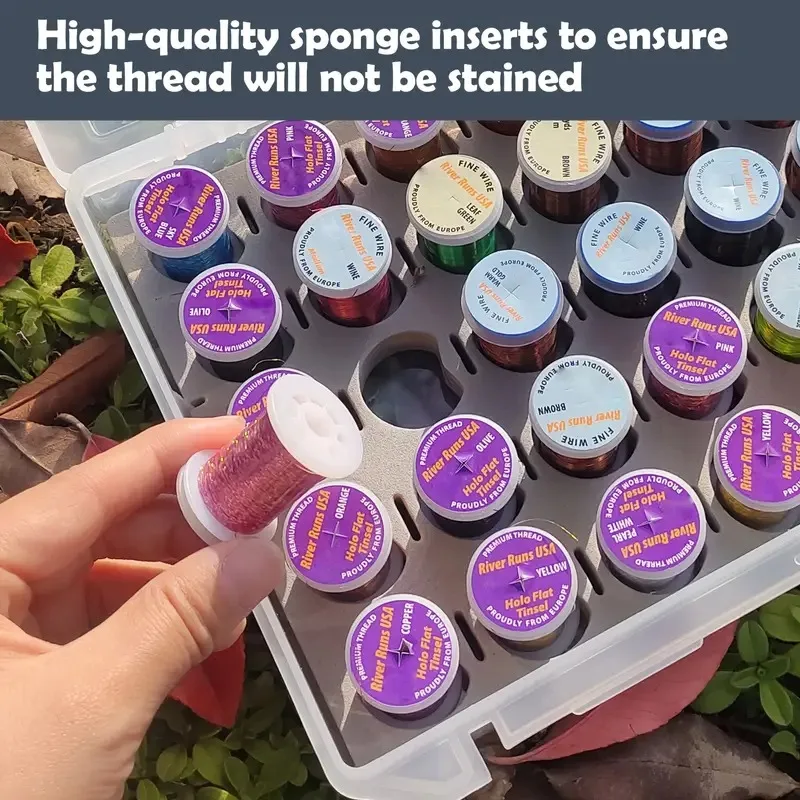 Caja para atar moscas con espuma – Organizador portátil y transparente - imagen 5