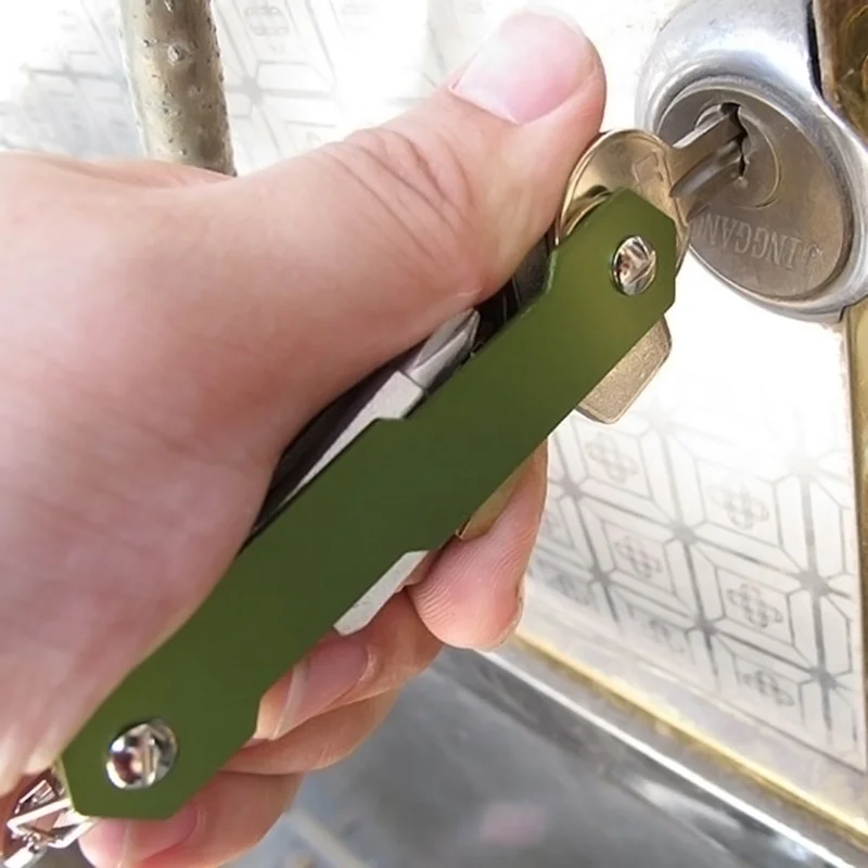 Organizador de clip para llavero, llavero compacto, óxido de aluminio duro, estuche aeroespacial flexible inteligente (color aleatorio) - imagen 2