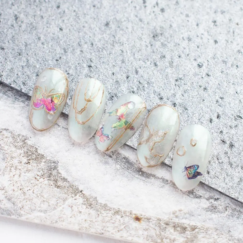 Pegatinas de flores coloridas para decoración de uñas, Hojas de arce, mariposa, calcomanías, suministros de Arte de uñas, deslizadores, 1/2/3 piezas - imagen 3