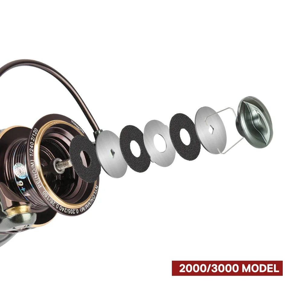 TSURINOYA Jaguar 1000 2000 3000 carrete doble de fundición larga rodamiento de acero inoxidable pesca Spinning carrete de lubina agua salada - imagen 4