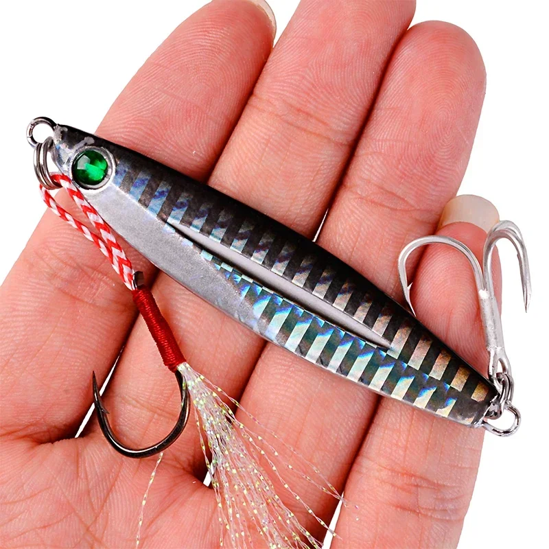 Señuelos de Pesca de Metal para agua salada, cebo de Pesca de 7-40g, de fundición a tierra, 10 piezas - imagen 5