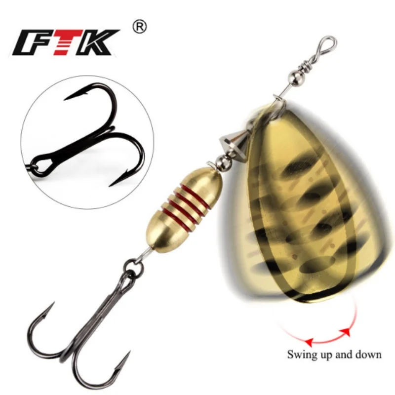 Señuelo de pesca giratorio con anzuelo triple, cebo Artificial duro de Metal, accesorios de pesca de Lucio, 18g - imagen 5