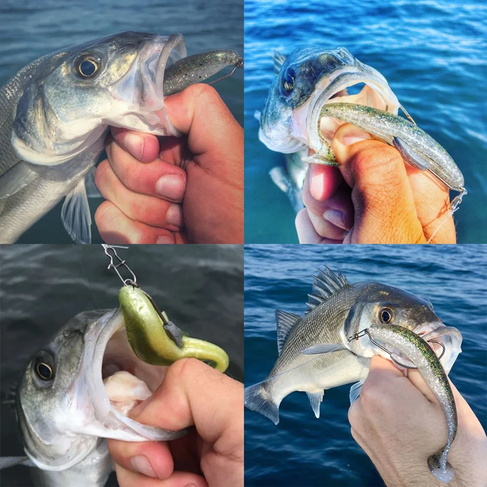 15 Uds 5cm 10 Uds 7cm pez marino Pva Swimbait Wobblers productos para pesca Artificial suave gusano señuelos cebo de silicona - imagen 5