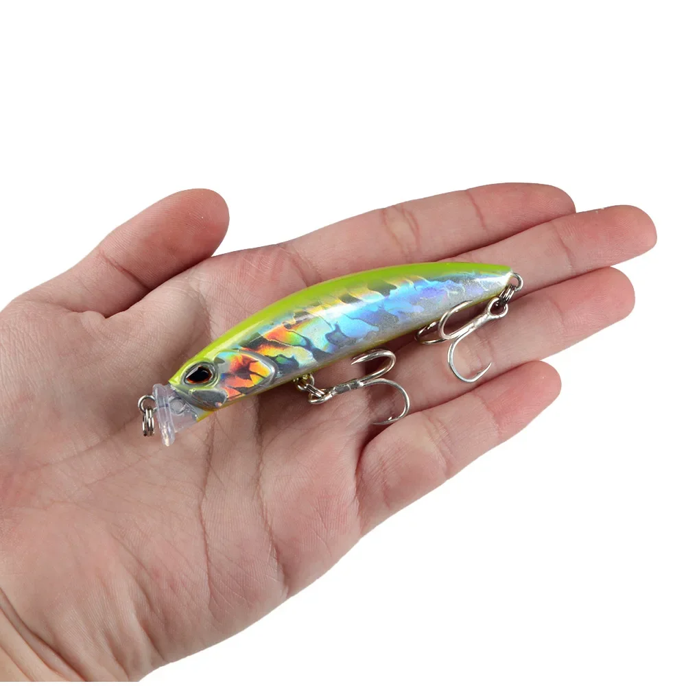 Señuelos de Pesca flotantes para pececillos, cebo Artificial de fundición larga de 80mm y 10g, Wobbler de trucha de agua salada, equipo de Pesca Swimbait, 1 ud. - imagen 4