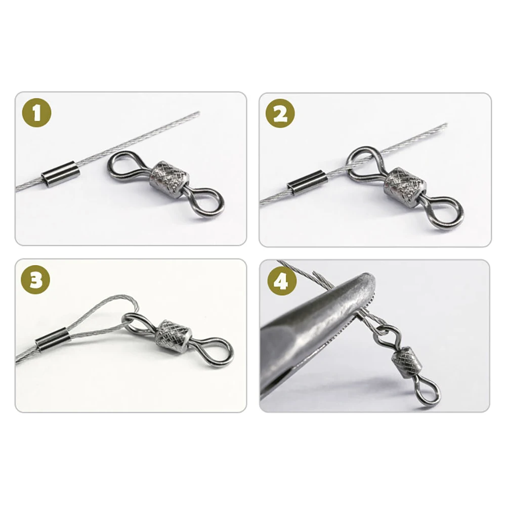 Wifreo, 100 Uds., pesca de latón, manga de engarzado de doble barril, tubo de Lucio, líder de tubo, manguitos de prensado de alambre, conector de tubo - imagen 5