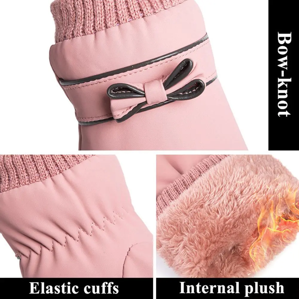 Guantes de mujer con pantalla táctil cálidos y agradables para la piel, impermeables, a prueba de viento, para invierno - imagen 5