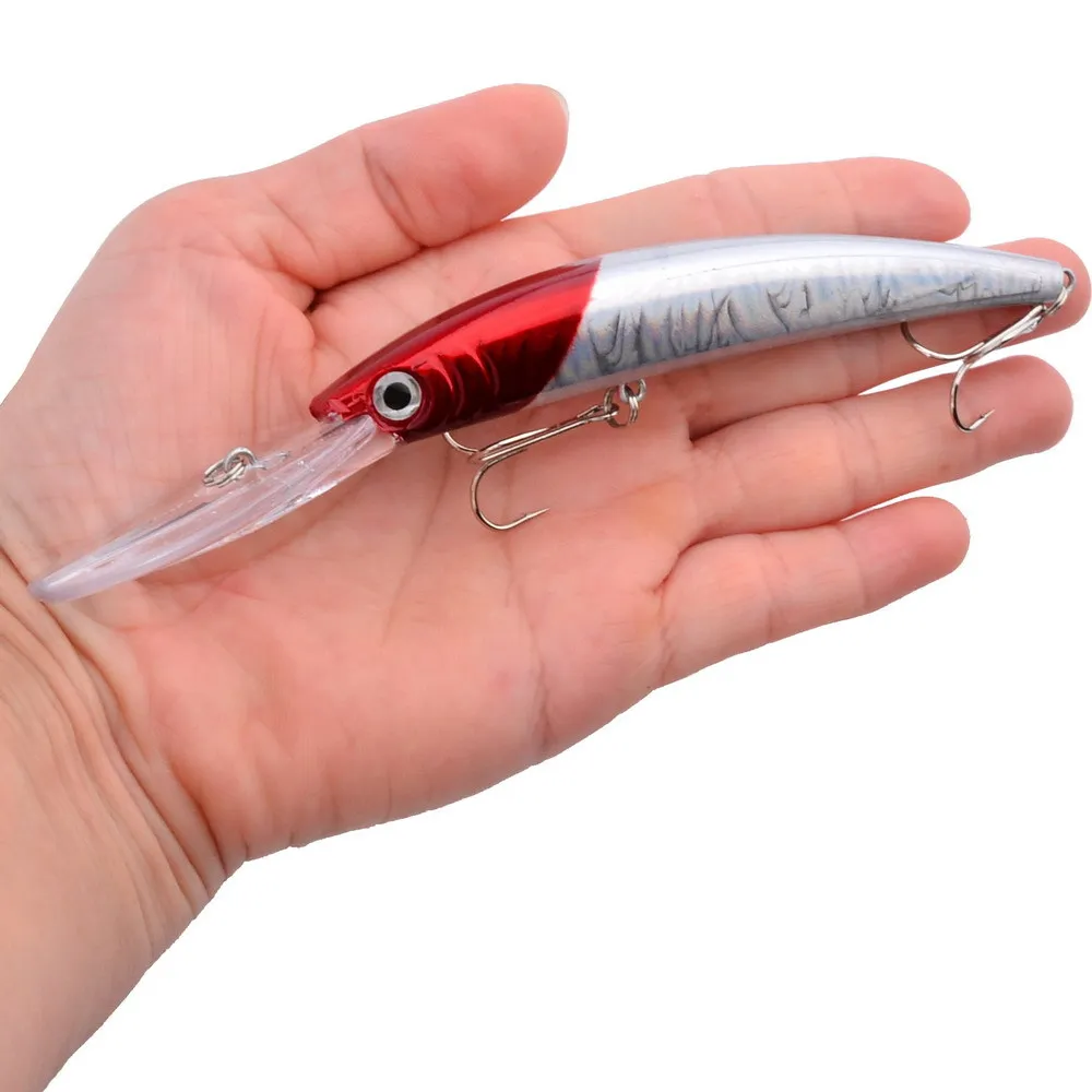 Señuelo de pesca Minnow, 1 unidad, 150mm, 16g, cebo Artificial láser, ojos 3D, Wobblers de pesca, cebo, Crankbaits, aparejos de pesca, buceo, 2,5 m - imagen 2