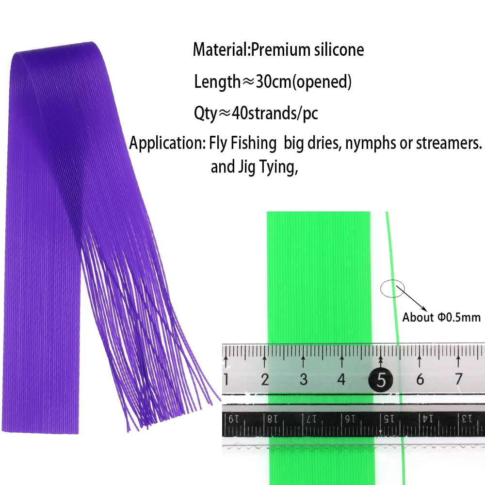 ICERIO-cuerdas redondas de goma para piernas de silicona, realista, para Streamer, estimulador de ninfa Stonefly, Material de atado, accesorios de pesca - imagen 4