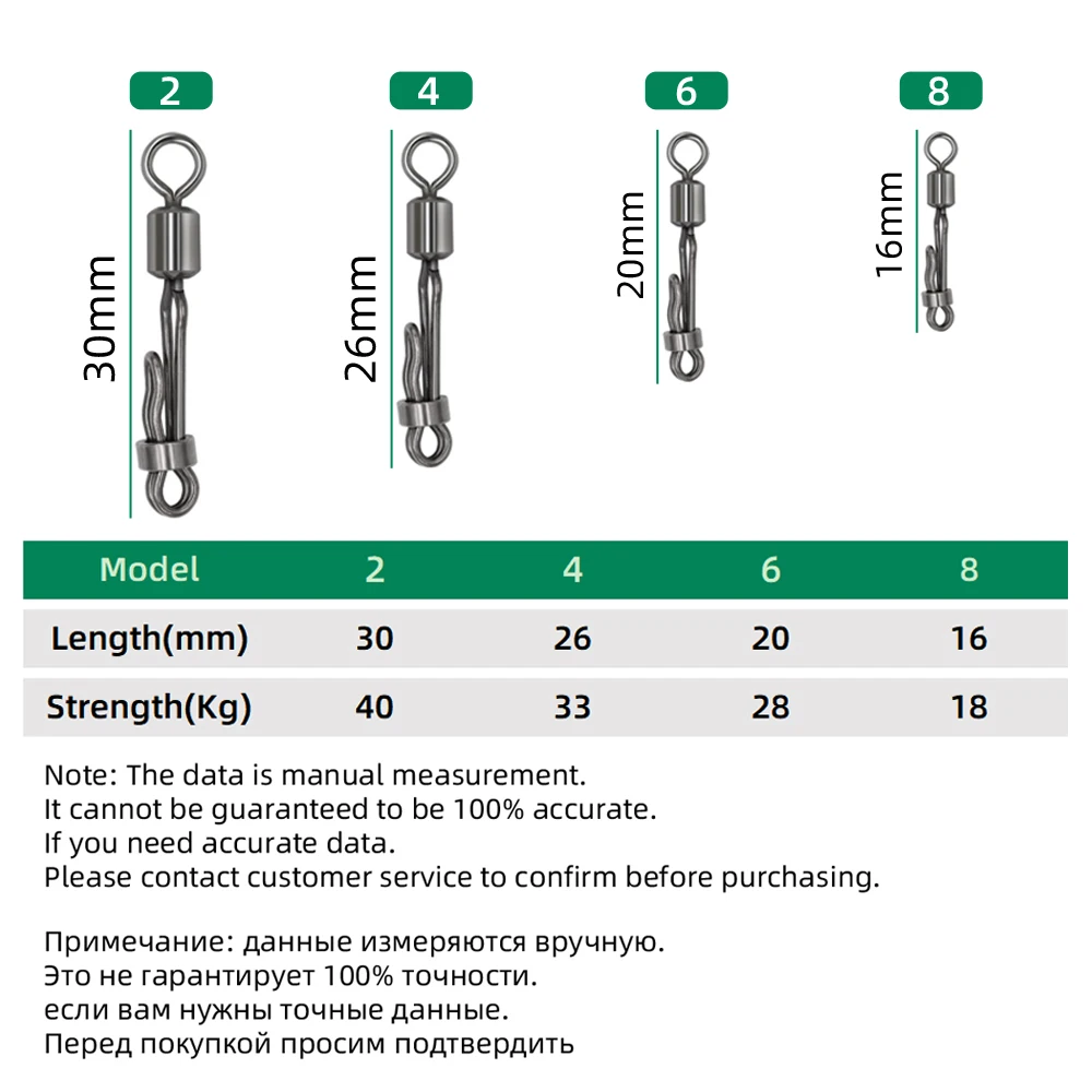 DNDYUJU 20X giratorio de carpa con bloqueo a presión cambio rápido anillo de 8 formas conector de sedal de pellets de pesca de carpa accesorios de pesca - imagen 2