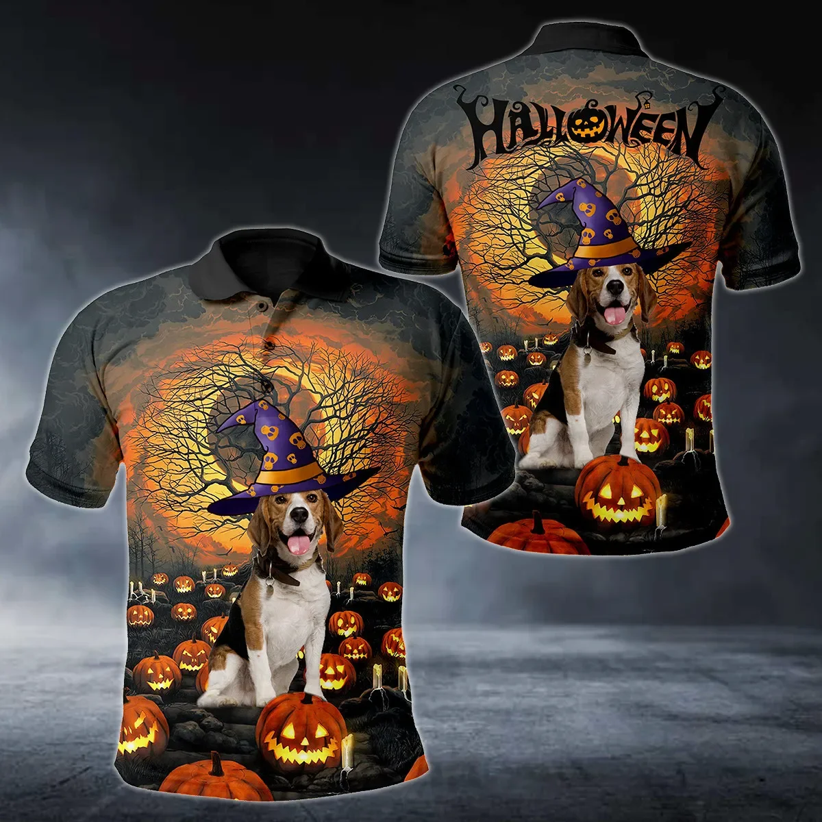 Halloween espantapájaros calabaza fantasma 3D completamente impreso moda hombres polos verano Casual Unisex adulto Polo camisa PLP27 - imagen 3