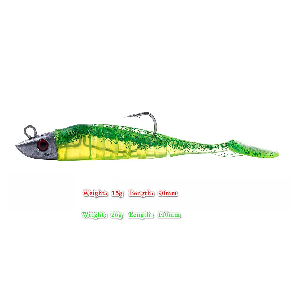 Jig Head de plomo curly tail – Señuelo de vinilo para pesca marina - imagen 5