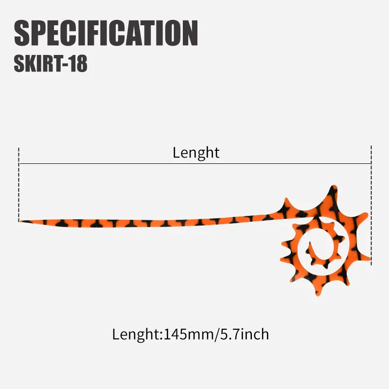 Falda de OBSESSION-18 5 uds 145mm falda de goma de silicona remolque DIY Madai Jig Snapper señuelo de pesca accesorios de falda de silicona suave - imagen 3