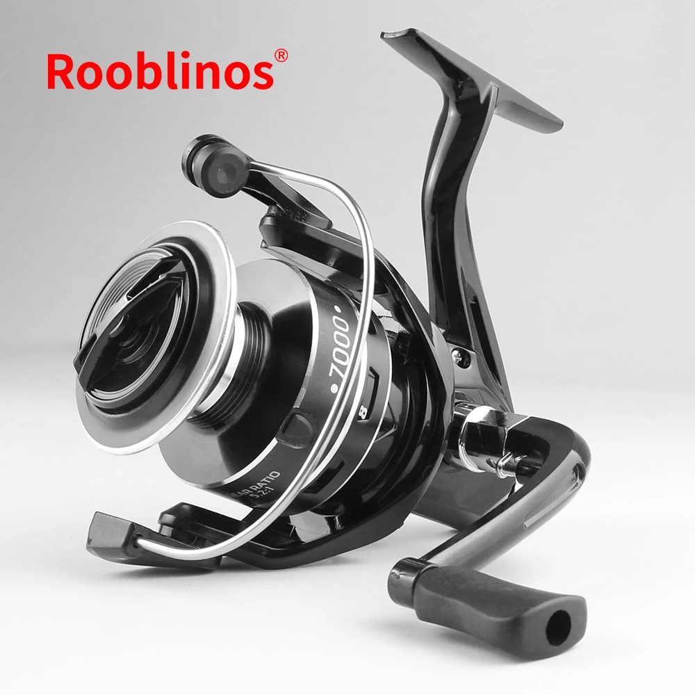Carrete giratorio de pesca ROOBLINOS HY LH/RH Convertible 5,2: 1 Relación de engranaje 1000-7000 Tamaño Metal Negro - imagen 4
