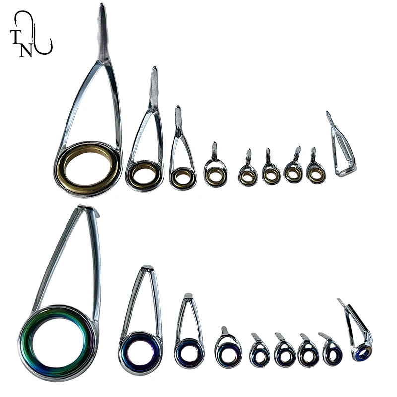 Guías de caña de pescar giratorias, Kit de reparación de varilla, anillos de cerámica de acero inoxidable, accesorios de repuesto giratorios, 10 juegos, TN20-1 - imagen 4