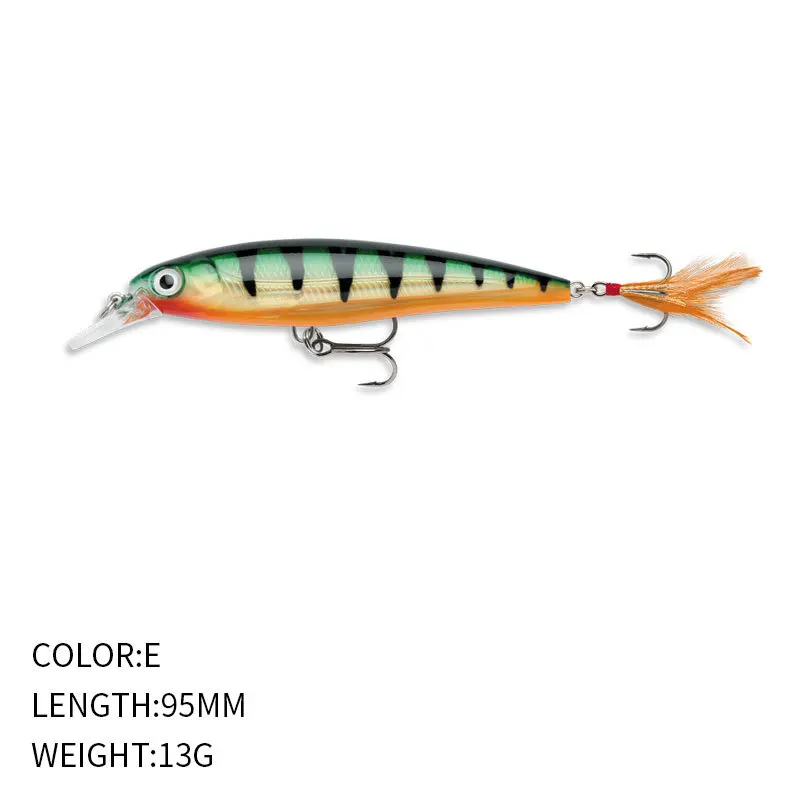 Sea.Yolo 95mm/13g Minnow Sinking Fishing Lure Hard Plastic Trout Lure Artificial Bait Pesca Wobbler Fishing for Pike Crankbait - imagen 3