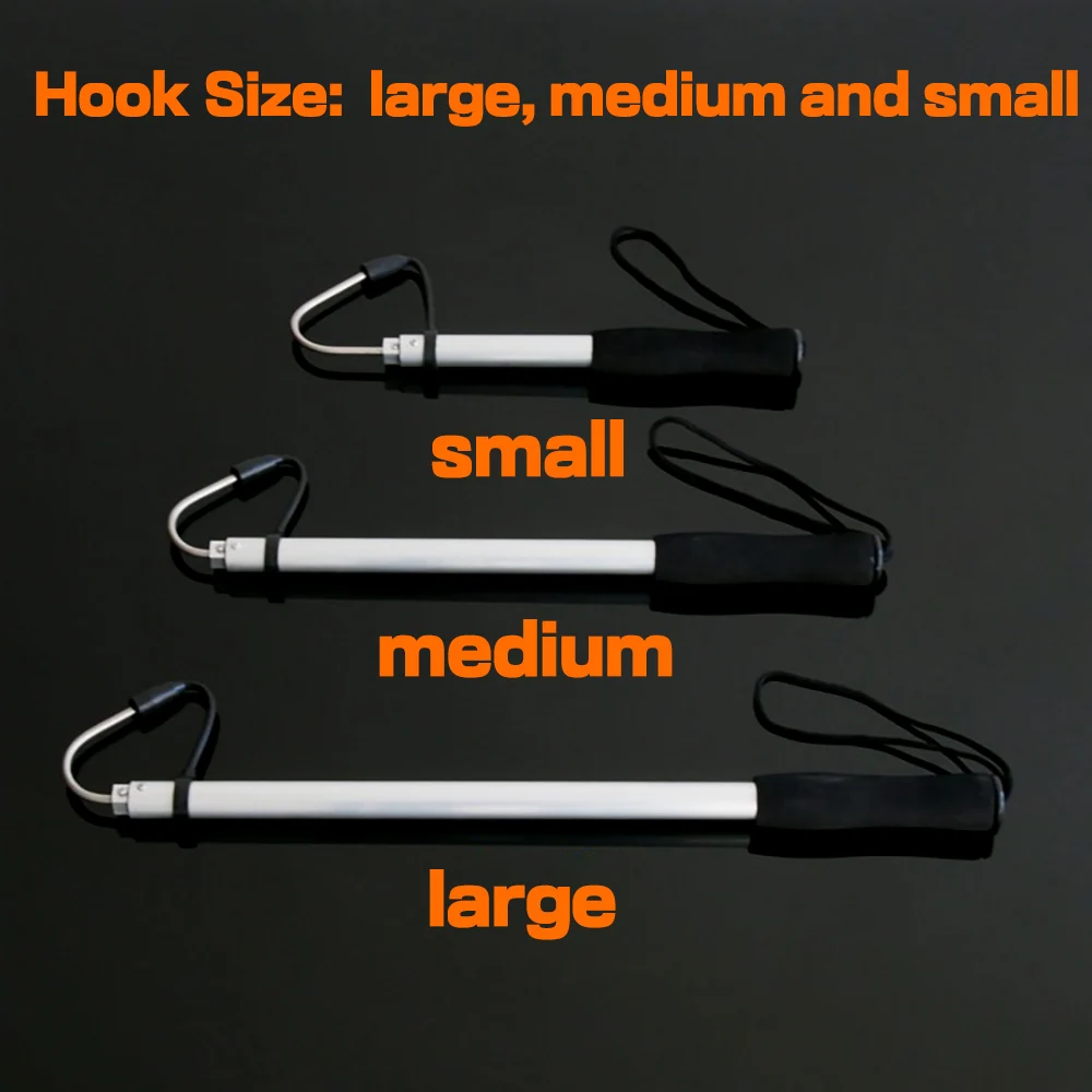 Soporte de pesca telescópico de acero inoxidable, lanza de Pesca de Mar de hielo, gancho de 64/89/116cm, herramienta Flexible, accesorios - imagen 4