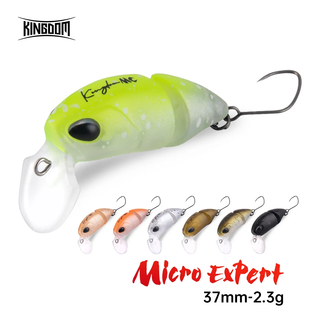 Kingdom Micro Expert-señuelo de pesca, 2,3g, 37mm, pececillo flotante articulado, cebo duro Artificial, Swimbait Topwater, Crankbait, señuelo para trucha - imagen 2