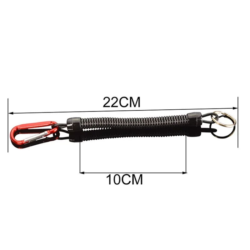 Cordón de pesca con cuerda de resorte, herramientas de pesca con mosquetón para acampar, bloqueo seguro, 1 Uds. - imagen 3