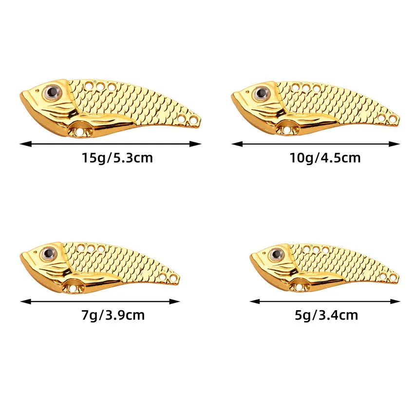 Señuelo de Pesca duro VIB de Metal colorido, 5g, 7g, 10g, 15g, Crankbait, hoja giratoria para lubina, carpa, Señuelos de Pesca, cebo, 3 colores - imagen 5