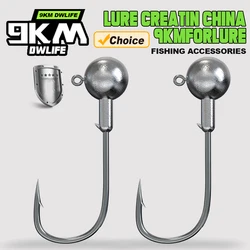 9KM Jig Head para lubina - Anzuelo con cabeza para vinilos blandos