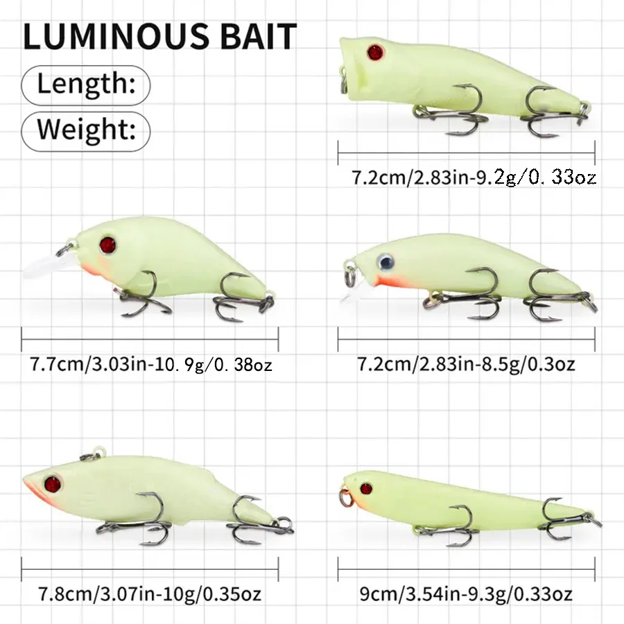 22 unids/caja Kit de Señuelos de Pesca Wobblers para lubina Walleye trucha carpa Minnow lápiz luminoso Vib y rana suave Swimbait juego de cebo duro - imagen 4
